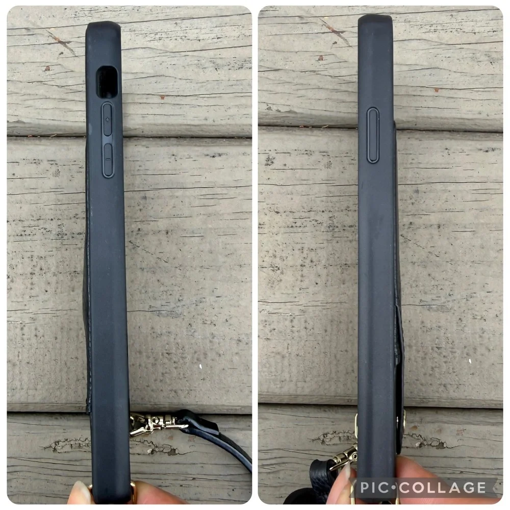 Bandolier Emma Pebble Leather Case Crossbody in Black for iPhone 13 Pro Max